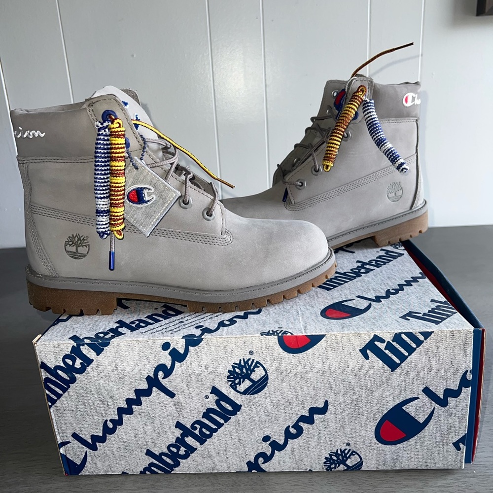 Timberland x Champion Gray Boots
